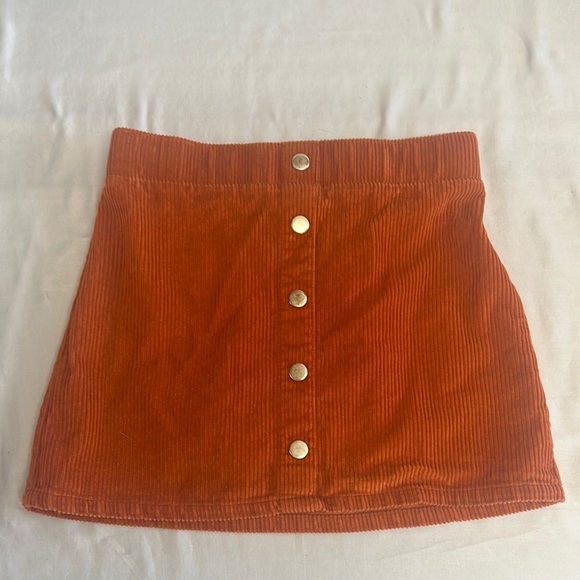 Isaac Mizrahi Orange Corduroy Mini Skirt. Size 7/8 - Picture 1 of 5